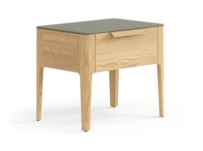 Мебель Тумба прикроватная Piega 1 ящик. Цвет Дуб соломенный матовый. Материал Массив дуба матовый. Коллекция Тумба прикроватная Piega 1 ящик. Картинка.