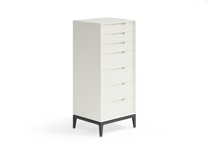 Мебель Комод Вельвет 7 ящиков. Цвет Матовый молочно-белый. Материал Гладкая эмаль. Коллекция Комод Вельвет 7 ящиков. Картинка.