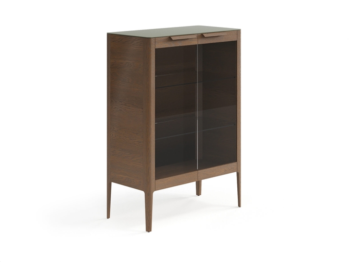 Мебель Витрина Пьега. Цвет Дуб туманный матовый. Материал Массив дуба матовый. Коллекция Витрина Пьега. Картинка.