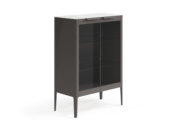 Мебель Витрина Пьега. Цвет Матовый антрацит. Материал Гладкая эмаль. Коллекция Витрина Пьега. Картинка.