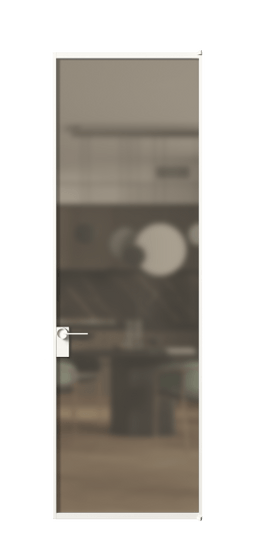 Дверь межкомнатная АЛПЛ040.01 Бронза сатин триплекс БЕЛ. Цвет Алюминий Белый. Материал Алюминий. Коллекция Формато. Картинка.