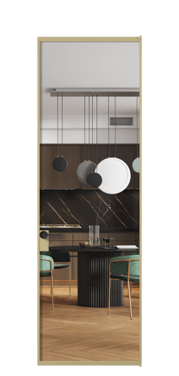 Дверь межкомнатная АЛПЛ040.01 ЗОЛ Золотой Crystalvision. Цвет . Материал Алюминий металлик. Коллекция Формато. Картинка.