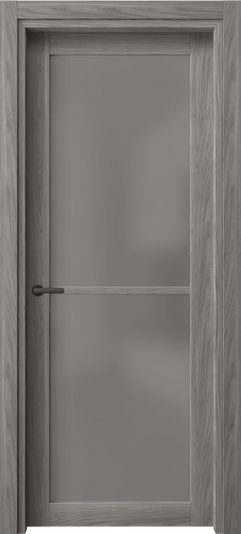Дверь межкомнатная 2108 ИМЯ Серый сатин триплекс. Цвет Имбирный ясень. Материал Сиплекс ламинатин. Коллекция Нео. Картинка.
