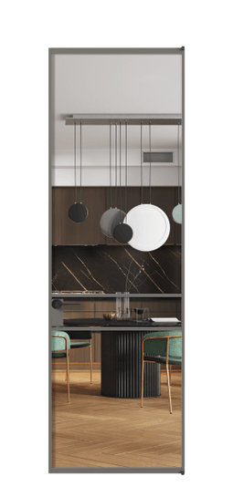 Дверь межкомнатная АЛПЛ040.02 Crystalvision АКЛС. Цвет Алюминий классический серый. Материал Алюминий в эмали. Коллекция Formato. Картинка.