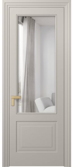 Дверь межкомнатная 8352 МСБЖ Двустороннее зеркало. Цвет Матовый светло-бежевый. Материал Гладкая эмаль. Коллекция Рокка. Картинка.