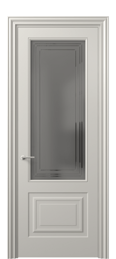 Межкомнатная дверь 8452 МОС Серый сатин с гравировкой. Цвет Матовый облачно-серый. Материал Гладкая эмаль. Коллекция Mascot. Фото. Дверь межкомнатная 8452 МОС Серый сатин с гравировкой. Цвет Матовый облачно-серый. Материал Гладкая эмаль. Коллекция Mascot. Картинка.