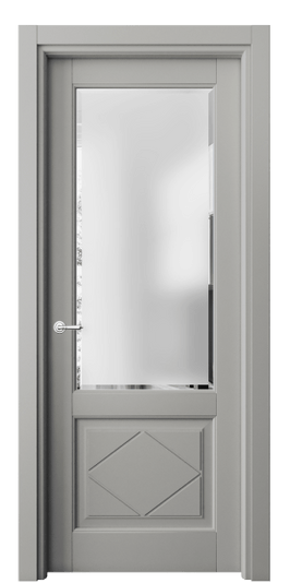 Дверь межкомнатная 6342 МНСР САТ Ф. Цвет Матовый нейтральный серый. Материал Гладкая эмаль. Коллекция Тоскана Ромбо. Картинка.