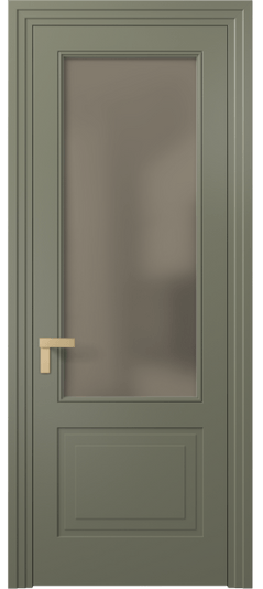Дверь межкомнатная 8352 МОТ БР САТ. Цвет Матовый оливковый тёмный. Материал Гладкая эмаль. Коллекция Рокка. Картинка.