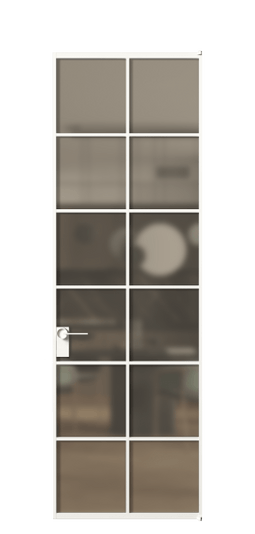 Дверь межкомнатная АЛПЛ040.05 Бронза сатин триплекс БЕЛ. Цвет Алюминий Белый. Материал Алюминий. Коллекция Формато. Картинка.