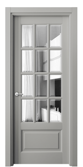 Дверь межкомнатная 6313 БНСР Зеркало с фацетом. Цвет Бук нейтральный серый. Материал Массив бука эмаль. Коллекция Toscana Grigliato. Картинка.