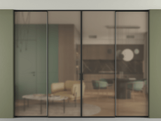 Перегородка Formato внутри проёма скрытое крепление в потолок 4 створки