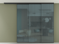 Перегородка Formato вдоль стены на потолок 3 створки с синхронным механизмом