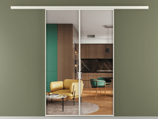 Перегородка Формато вдоль стены 2 створки