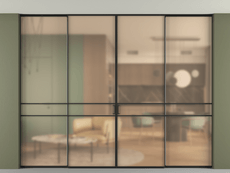 Перегородка Formato внутри проёма скрытое крепление в потолок 4 створки