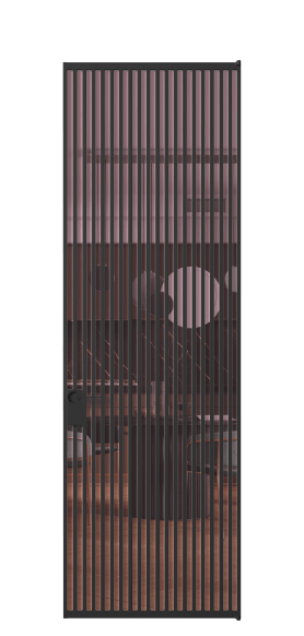 Дверь межкомнатная АЛПЛ040.07 ПРОЗ РОЗ ЧЕР. Цвет Алюминий Черный. Материал Алюминий. Коллекция Formato. Картинка.