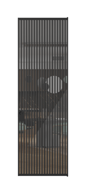 Дверь межкомнатная АЛПЛ040.06 ЧРН Алюминий Черный Stopsol Clear прозрачное. Цвет Алюминий Черный. Материал Алюминий. Коллекция Formato. Картинка.